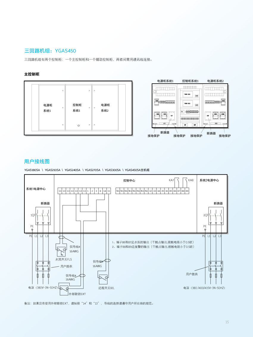 三回路机组电源接线