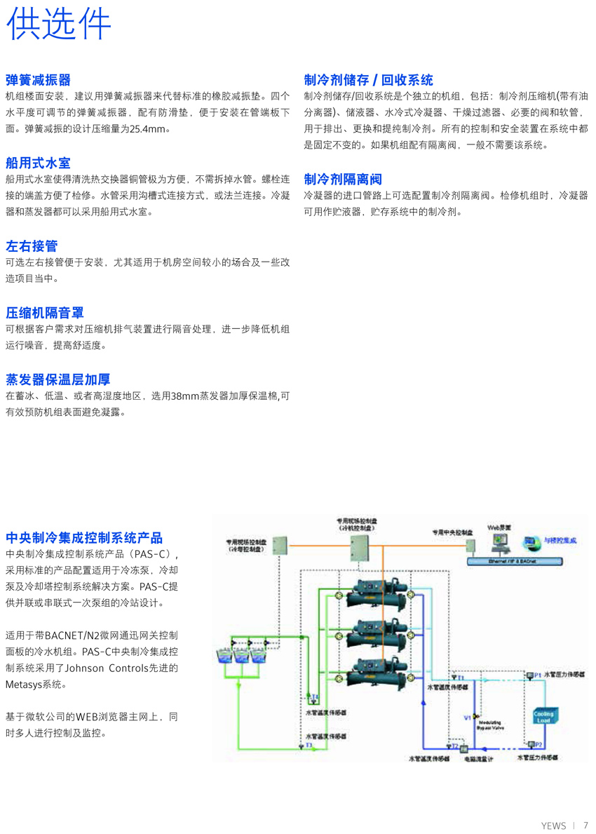 约克YEWS水冷螺杆机组概述4