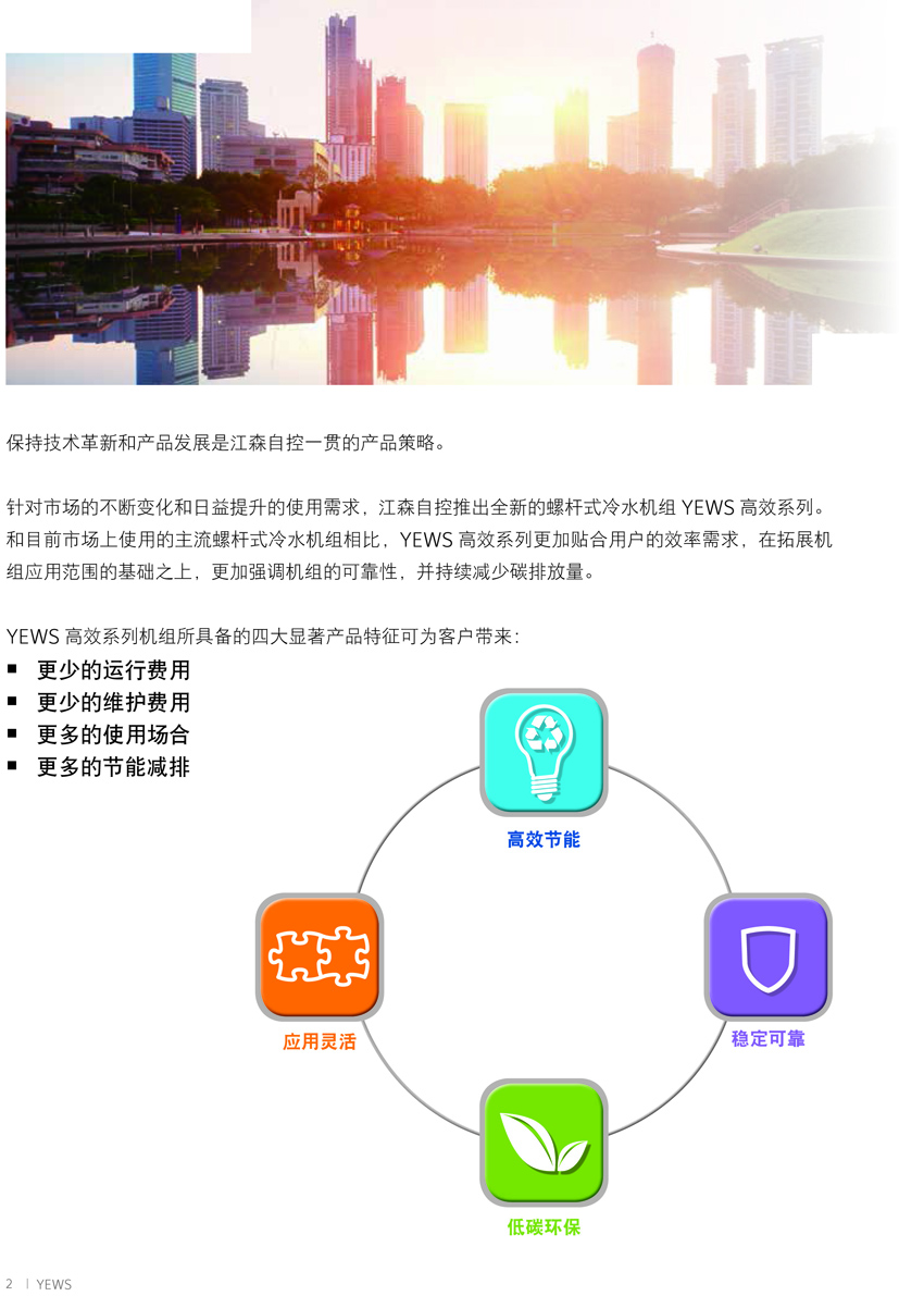 约克YEWS水冷螺杆机组功能特点1
